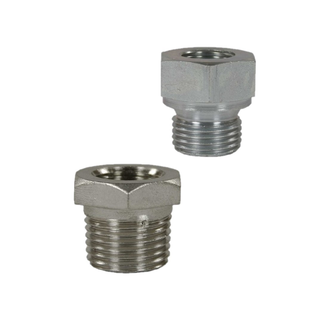 Raccordi femmina-maschio in acciaio zincato e inox 1/4" F - 3/8" M
